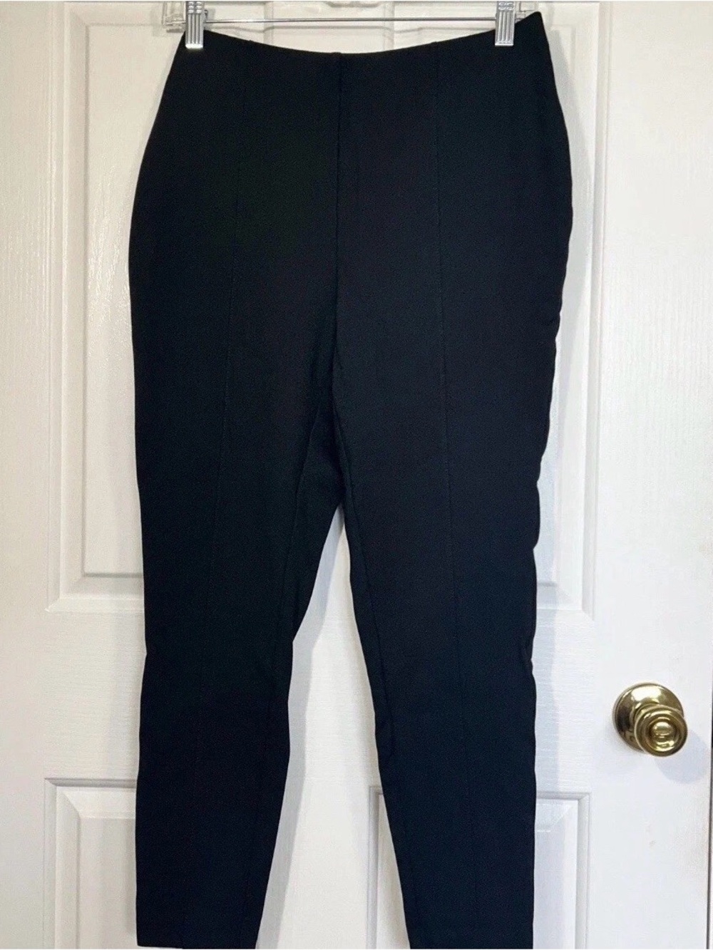J.Jill Black Ponte Pants Medium Petite Slim Flat Front Stretch Comfort